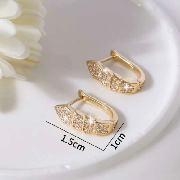 🎁 Add to bundle $7 🎁 NWT Zircon Cooper decor hoop earring - Picture 2 of 3